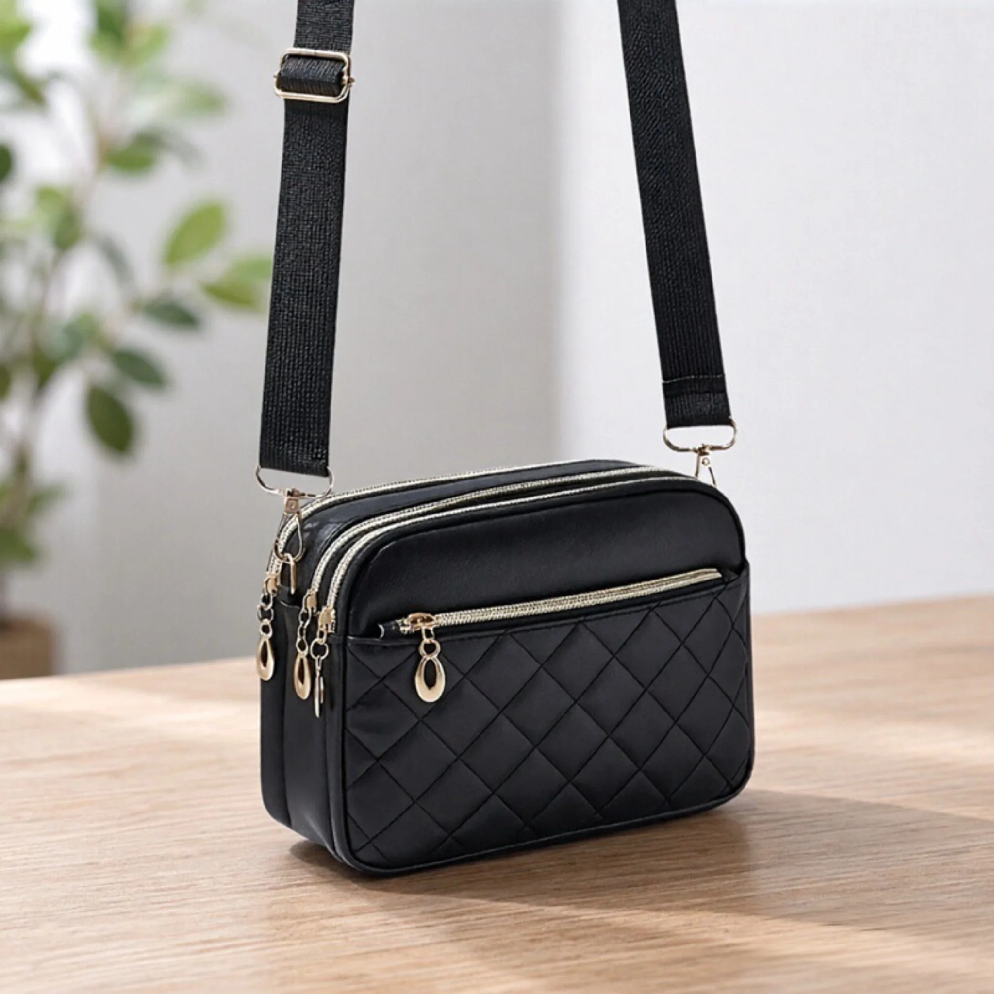 2026 Neue Modische Gesteppte Damen-Umhängetasche - Diamantmuster Crossbody-Tasche - Mehrschichtige Mehrzweck-Tasche – Detail 1