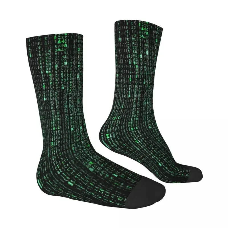 Y2K HD Matrix calcetines de lluvia digitales para hombre y mujer, medias de invierno estampadas