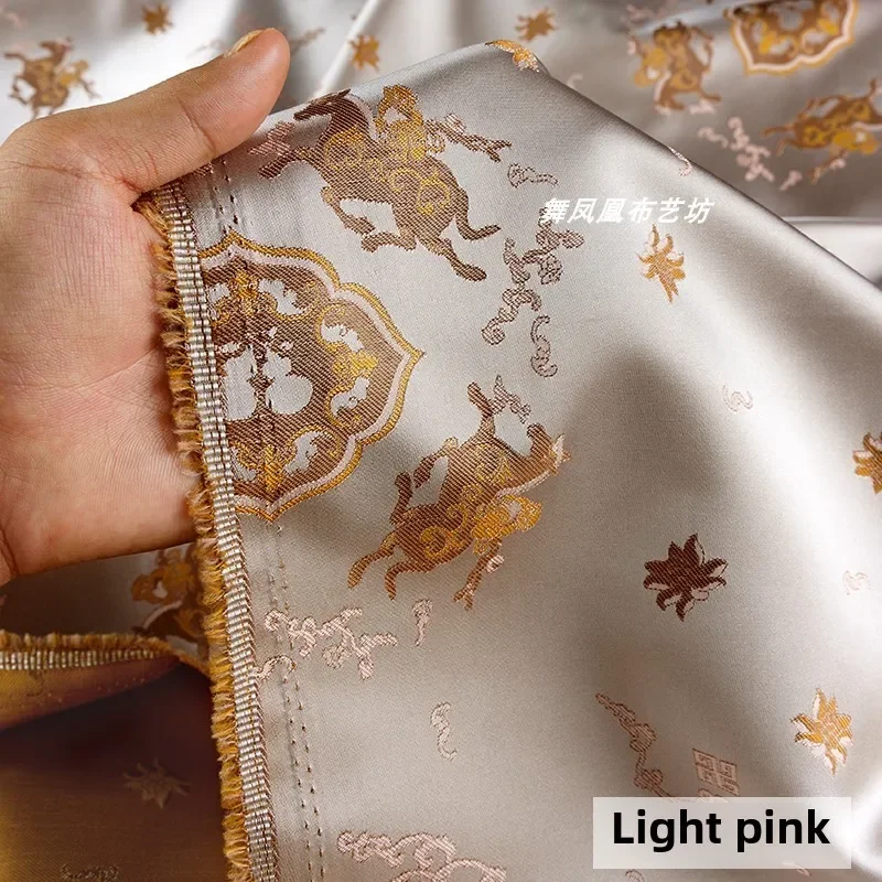 

Traditional Chinese Smooth Glossy Brocade Satin Fabric Suit forClothing Apparel Sewing Fabric Wholesale Cloth for By The Meter
