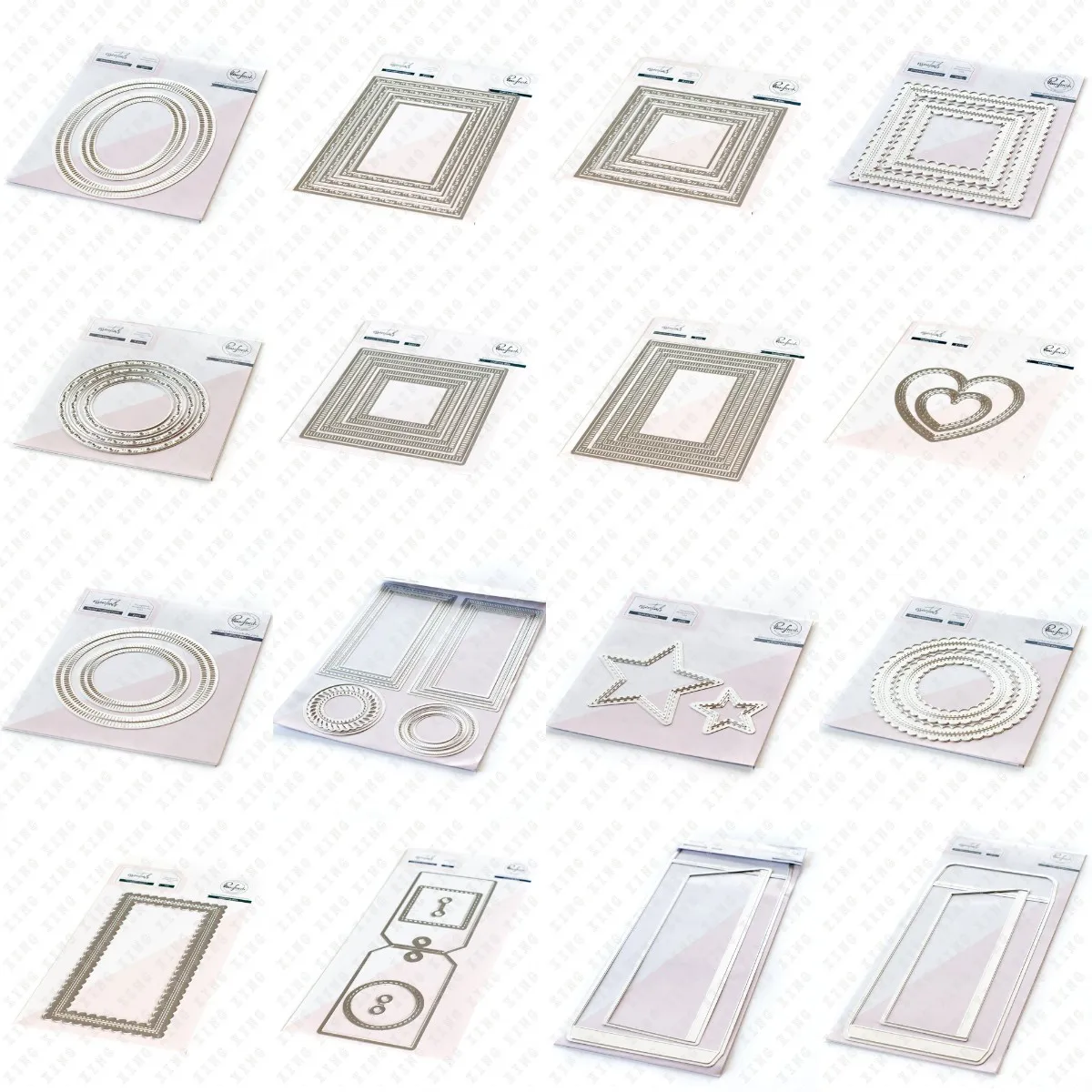 Folk Edge Square Rectangles Shaker Heart Reusable Metal Cutting Dies Diy Crafts Molds Scrapbooking Decoration Embossing Template