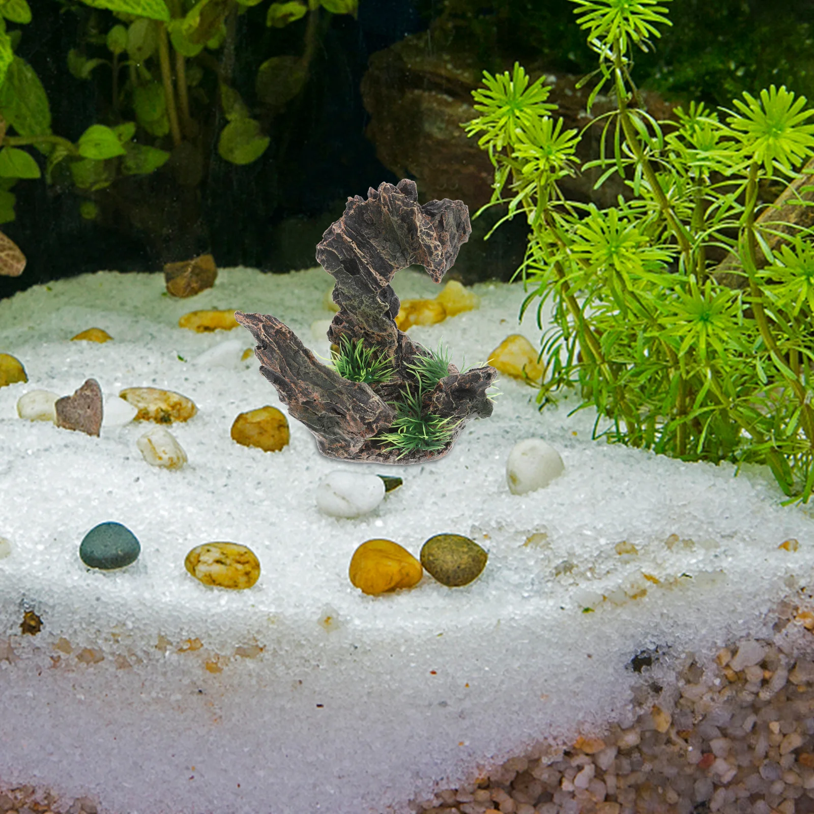 

Aquarium Resin Rock Decoration Fish Tank Stone Ornament Caves for Betta Hiding Playing Underwater Landscape Fish Cave