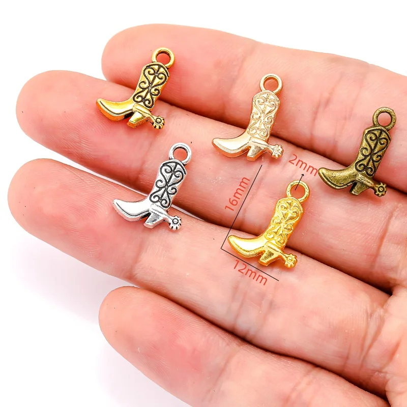 20pcs Charms Boots Shoes 16x12mm 5 Color Pendants Necklace key ring  Jewelry Making DIY Handmade Craft Pendant N179