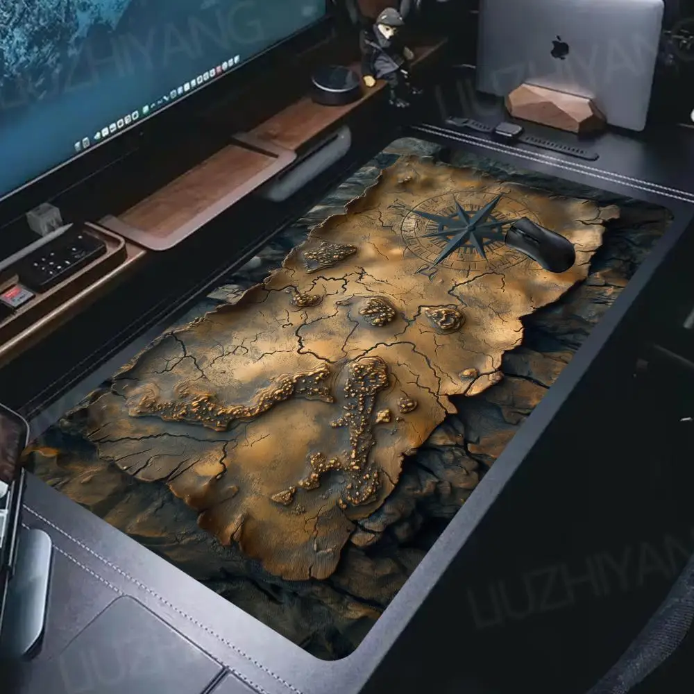 Retro navigation map Mouse Pad XXL Laptops Gaming Deskmat Large Office Carpet Gamer Keyboard Computer Mousepad Long Desk Mats