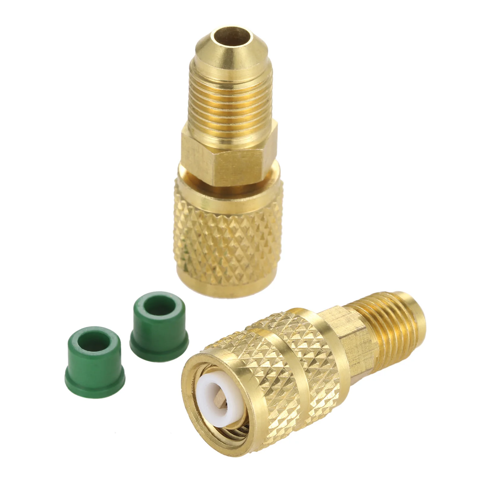 1Set R410A Mini Split Adapter 5/16 SAE Female to 1/4 SAE Male Vacuum Service Port Quick Couplers for HVAC Air Conditioner System