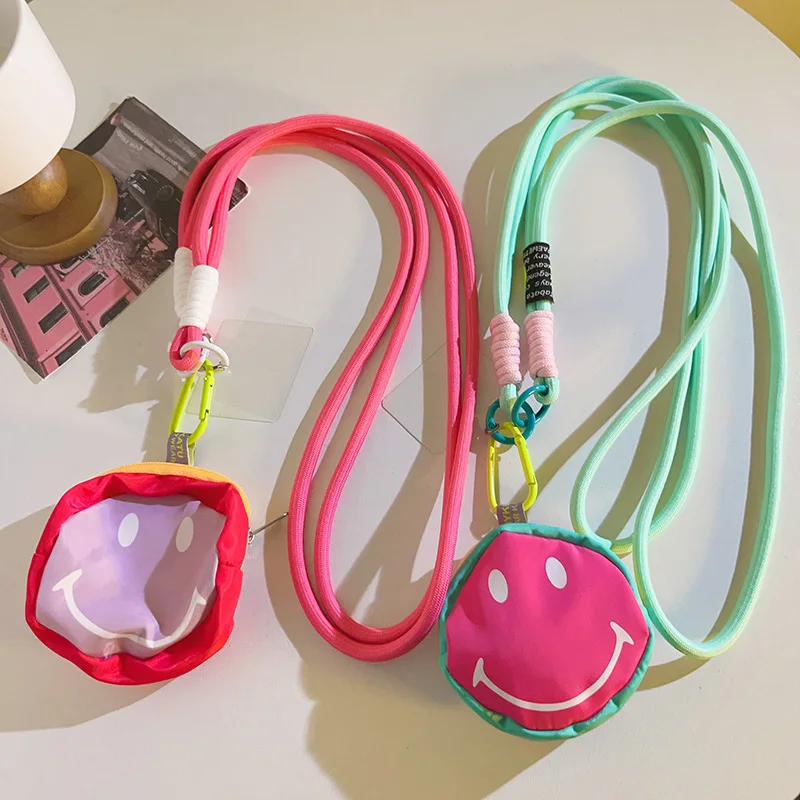 Trendy multi-color coin purse, phone case, lanyard, anti-loss loose change, key, earphone storage bag, universal