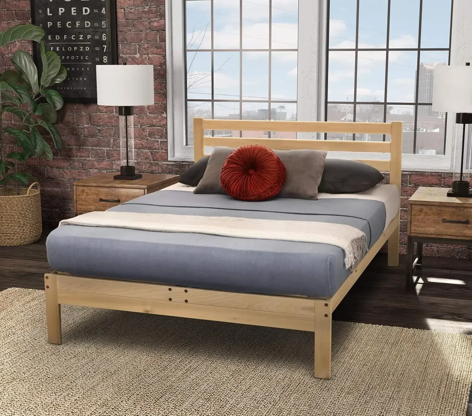 

BestsellerLexington Platform - King Bed Frame - Unfinished Wood Bed Frame - Natural, Minimalist with Slatted Headboard
