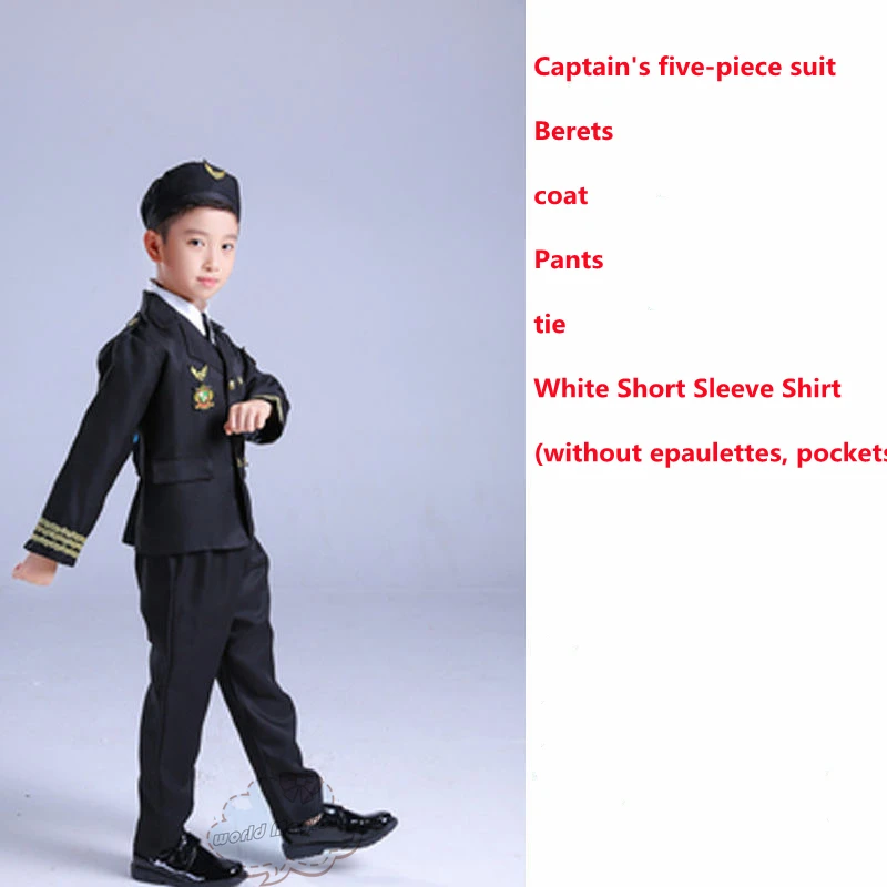 Party Kids Aviation Uniform Cosplay Costume Pilot Stewardess Captain Plane Man and Woman Kid Flight Attendant Cosplay Costume