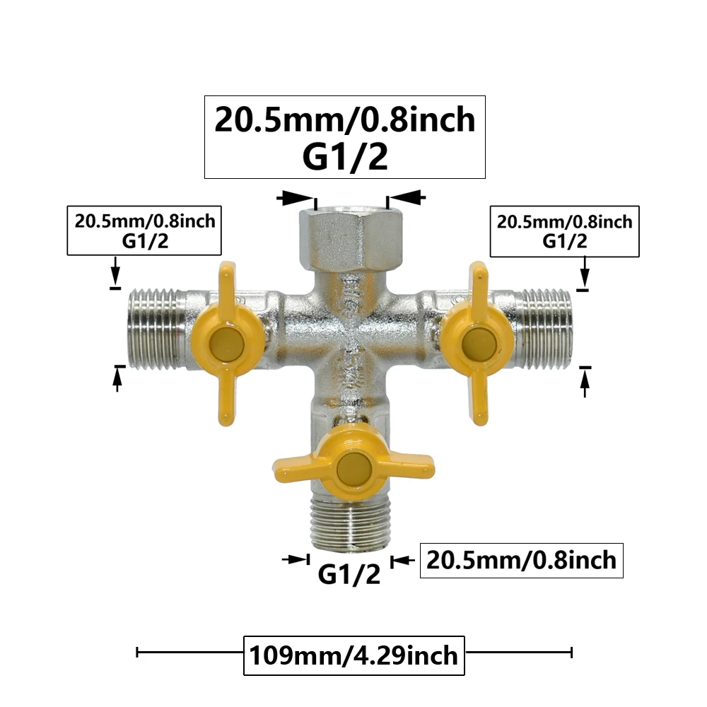 Brass 2/3-way 1/2