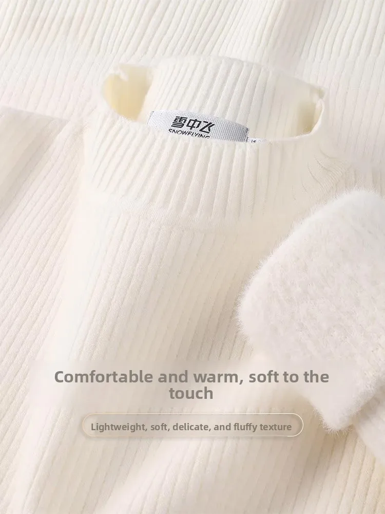 

Женский вязаный свитер Snowy Flight с высоким воротником, утепленный, мягкий, цветной, осенне-зимняя новинка