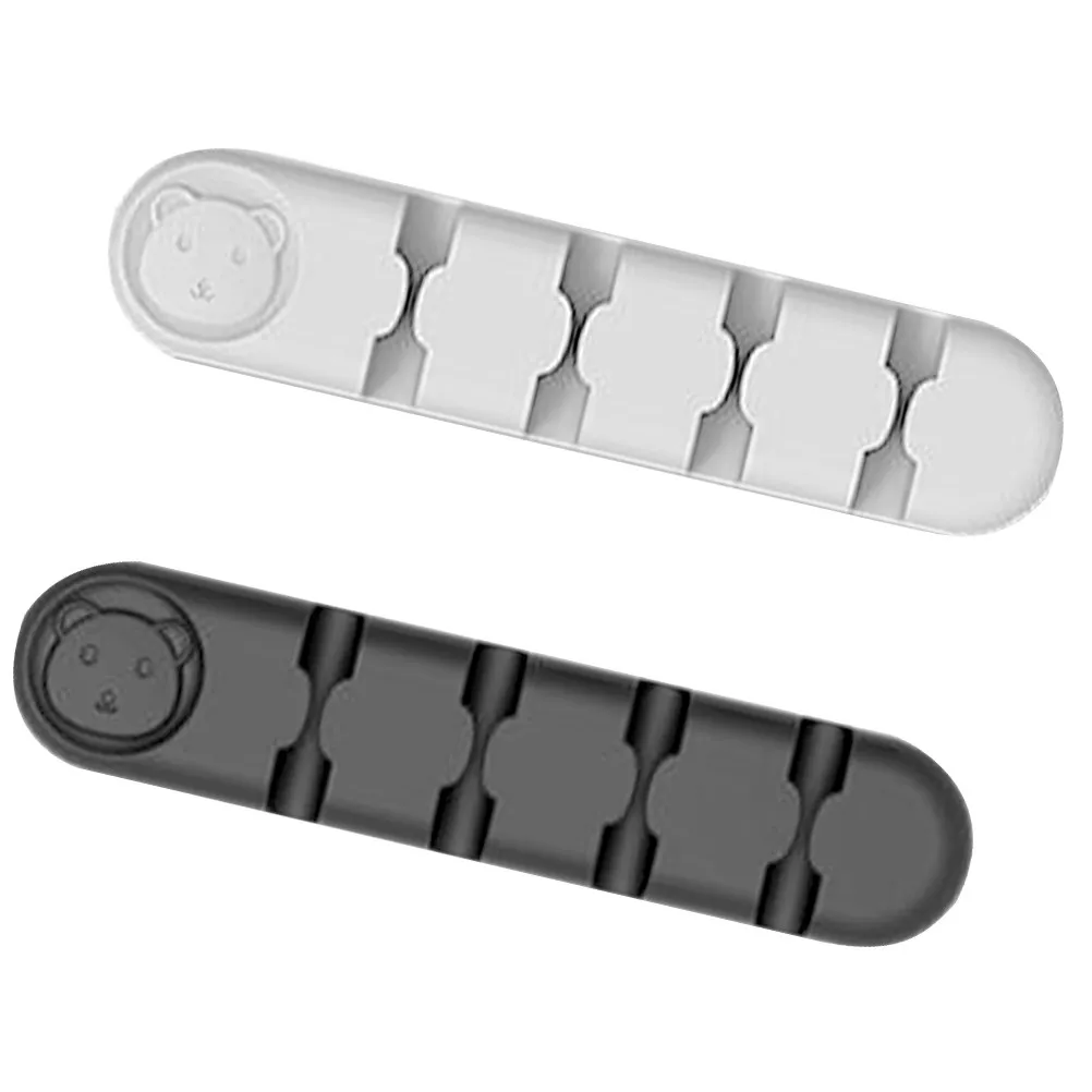 2Pcs Cord Cable Organizer Self Adhesive Wire Cord Holder Flexible Easy Install Strong Adhesion Clean Surface Required White