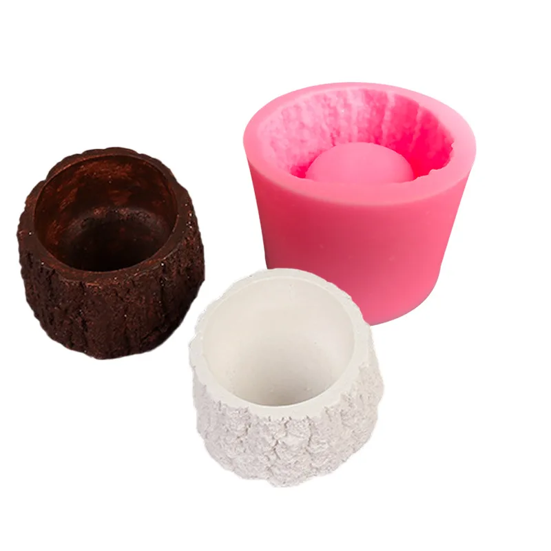 Stump Flower Pot Modeling Silicone Mold, Mousse Cake Handmade Soap, Aromatherapy Plaster Mould E186