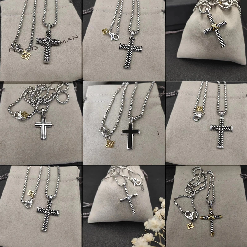 

2026 High-Quality Fashion Classic Simple Cross Hip-Hop Style ADY Necklace