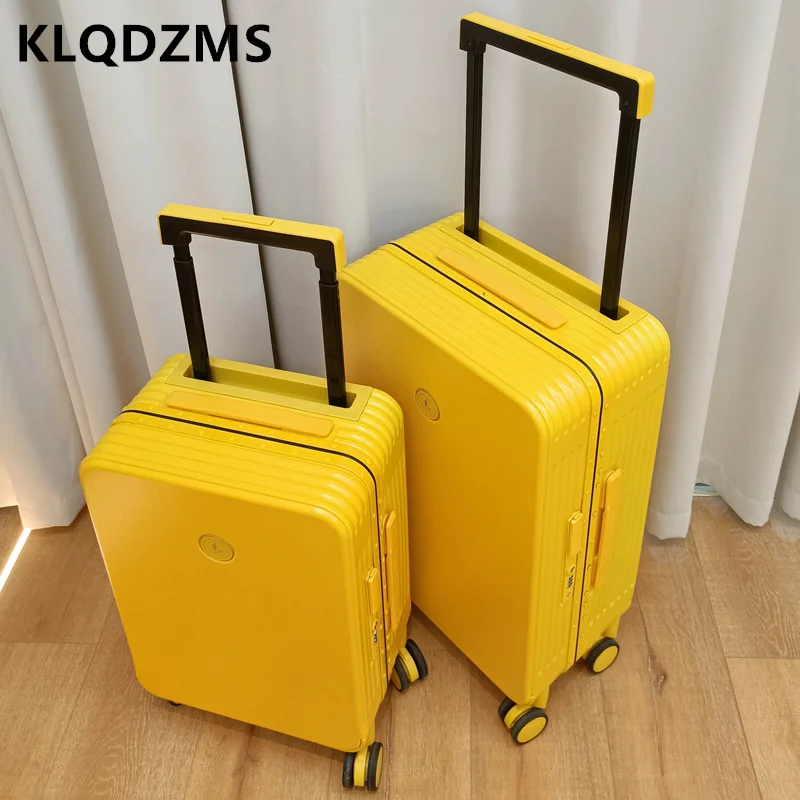 KLQDZMS 20"24"26"29 Inch Handheld Travel Suitcase Men Boarding Box Women's Aluminum Frame Trolley Case Universal Wheel Luggage