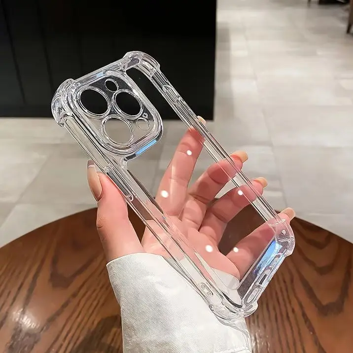 Minimalistisches stoßfestes transparentes Gehäuse für iPhone 18 16 15 14 13 12 11 17 Pro Max Air 13 Mini 16 Plus TPU Schutzhülle