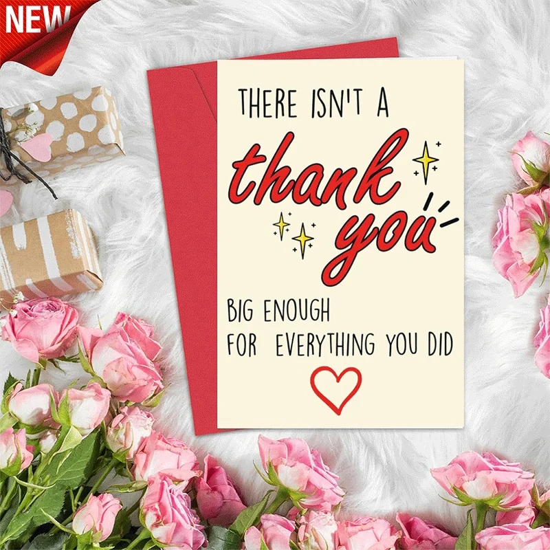 

Gratitude Thank You Greeting Card, Appreciation Card for All You Did, Heartfelt Thank You Note Card
