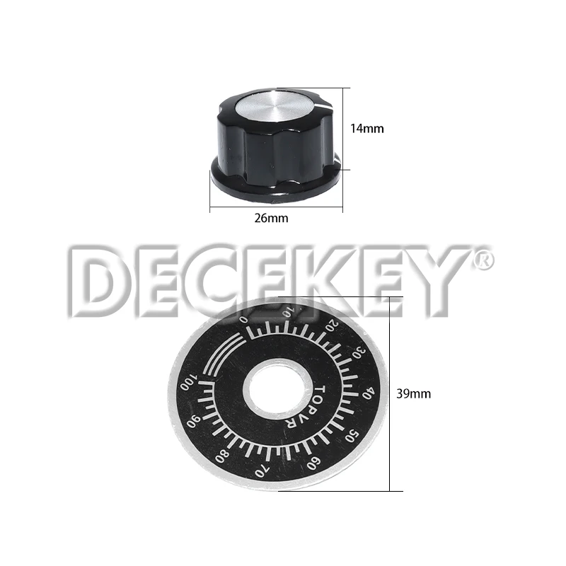 Potentiometer Knob Kit MF-A03 Dial Knob + MF-A03 Bakelite Knob with Scale Plate Sheet Scale Digital