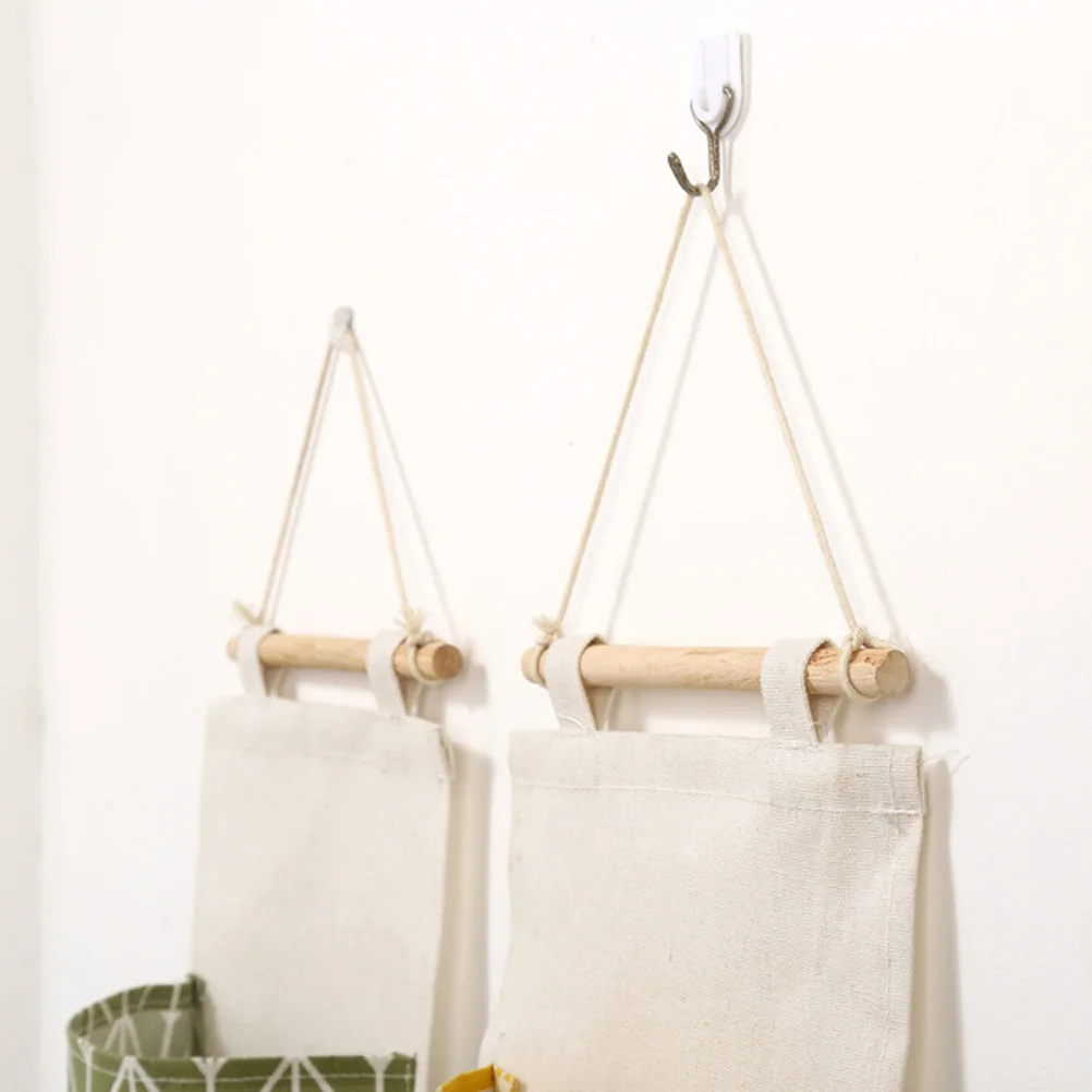 

3 Pockets Waterproof Hanging Storage Bag Cotton Linen Closet Organizer For Shoes Underwear Socks Jewelry Over Door Wardrobe