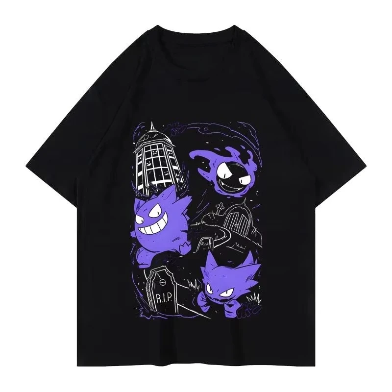 

Pok É Mon, Pocket Monsters, Geng Gui, Same Style Printed Short Sleeved T-shirt for Men and Women, Trendy Cartoon, Loose 2026 New