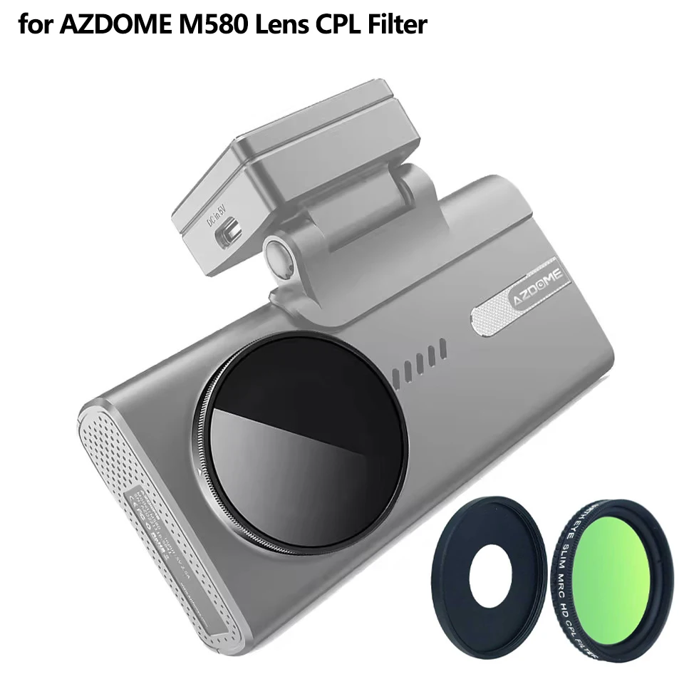 for AZDOME M580 Dash Cam  Camera Lens Filter 5K HD Lens Dust Protection Anti Glare CPL Filter Ultra Slim