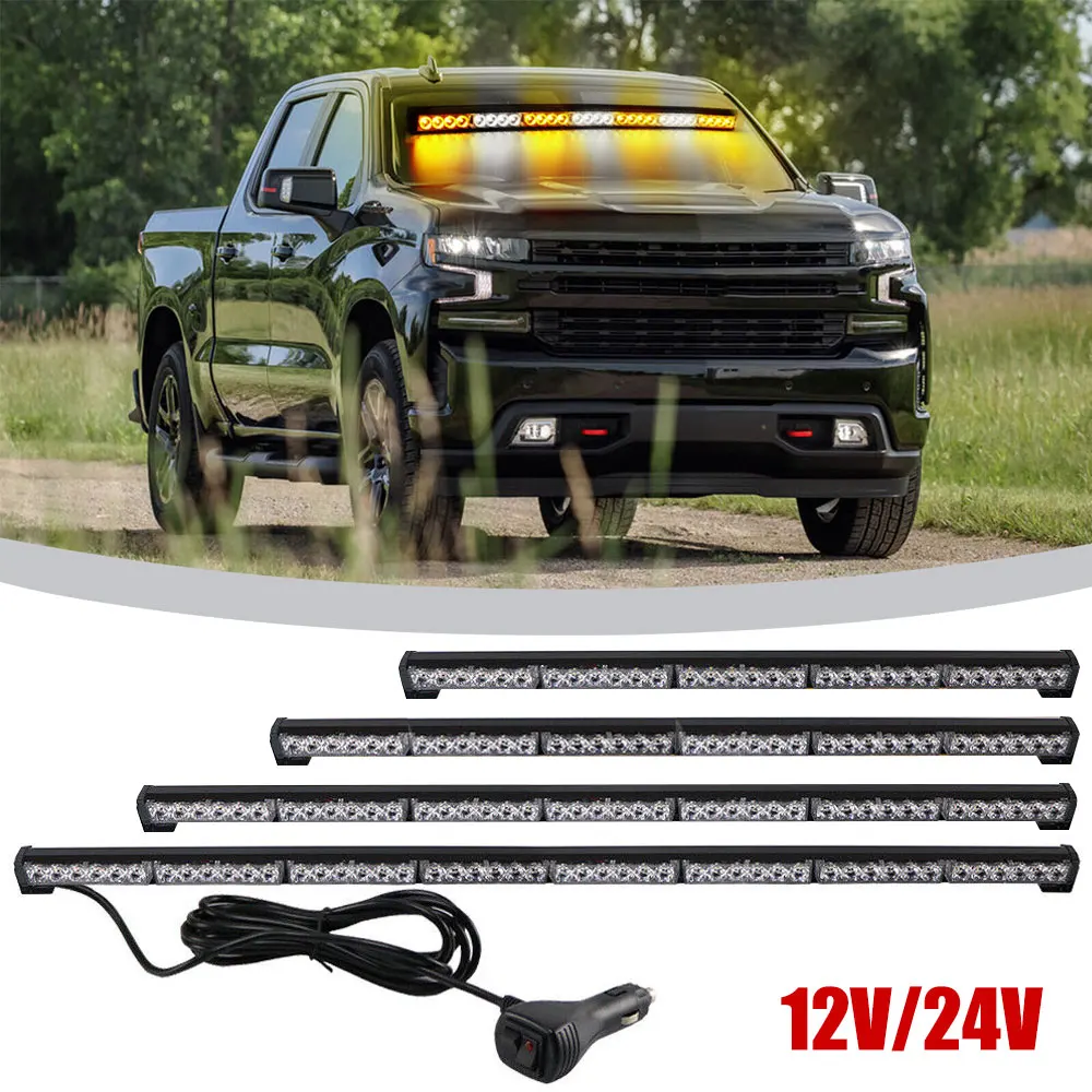 

Amber White Mix 30" 35" 47" 58" Led Emergency Strobe Light Bar Traffic Advisor