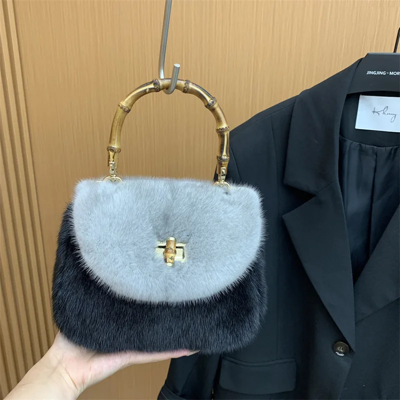 Luxury Designer Fur Bag 2024 Mink New Small Handbag Women\'s Fashion Fashion Mini Crossbody Shoulder Bag Handbag