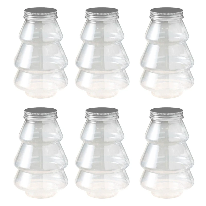 

H7EA Christmas Tree Candy Jar Набор из 6 многофункциональных футляров для хранения Аксессуар