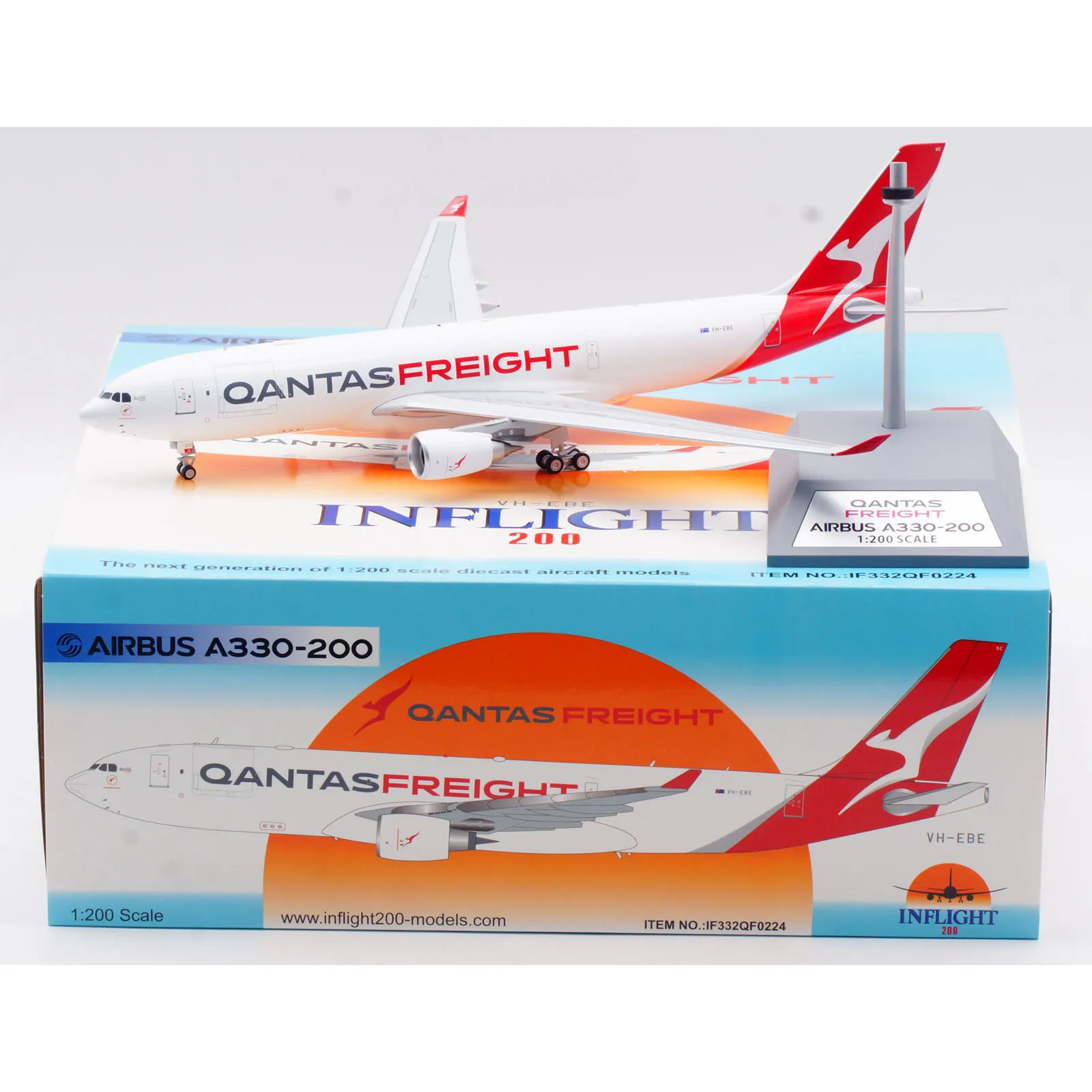 IF332QF0224 Alloy Collectible Plane Gift INFLIGHT 1:200 Qantas Freight Airbus A330-200 Diecast Aircraft Jet Model VH-EBE