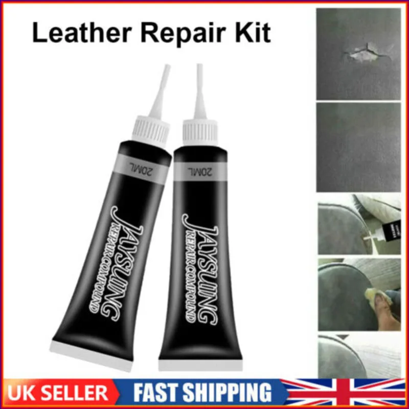 2X Advanced Leather Repair Gel Kit Filler Scratch Rips Hole Restore Car Sofa