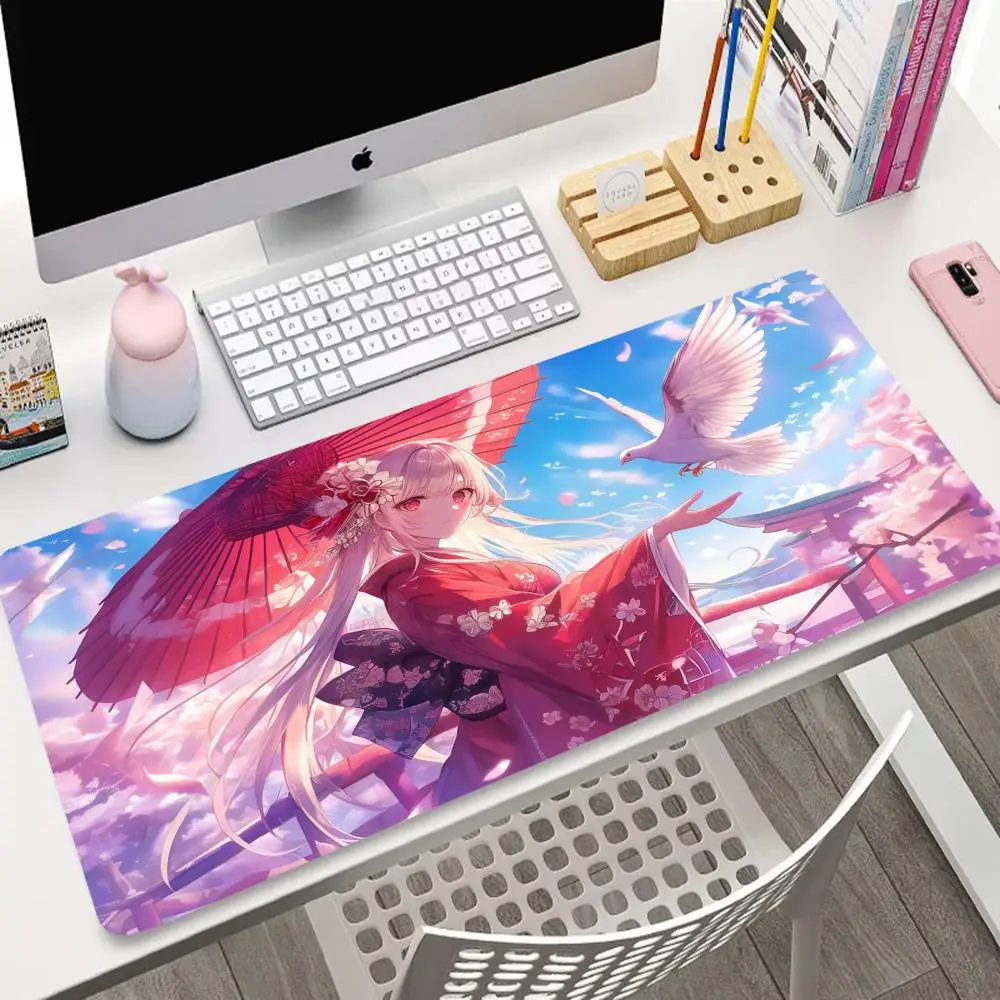 

Anime girl umbrella mouse pad rubber anti-slip HD printing computer mechanical keyboard pad high-definition printing