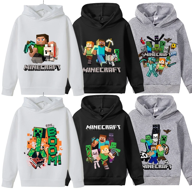 

Minecrafted Hoodie for Kid Toddler Kawaii Long-sleeved BOY Winter Thin Sweatshirt Fashion Idol Printed Warm Children's Tops Gift