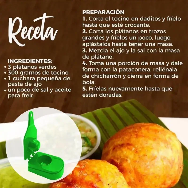 1 قطعة مطحنة البطاطس والموز المطبخ الطبخ البثق قالب الموز لحم الخنزير المقدد قالب الأرز اللحوم الزلابية صانع لوازم المطبخ #6