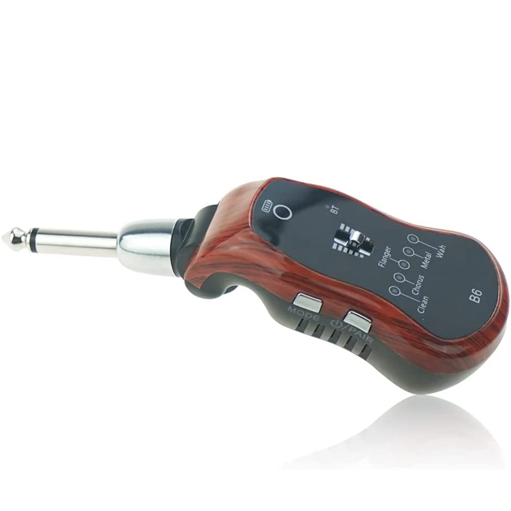 

ABLB-B6 Guitar Headphone Amp Mini Plug Guitar Amplifier Bluetooth Receiver Rechargeable For Electric Travel Pocket Guitar