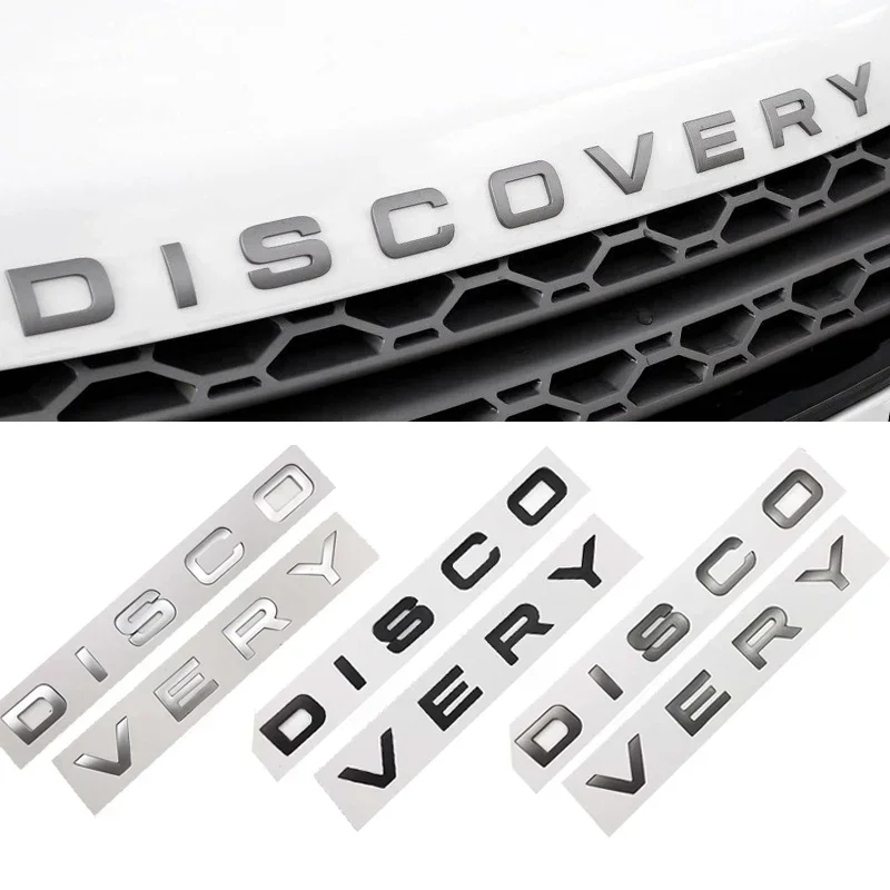 Front Head Hood Bonnet Trunk Letters Logo Emblem Badge Stickers For Land Rover Range Velar Sport Discovery 2 3 4 Rear Tail Cover