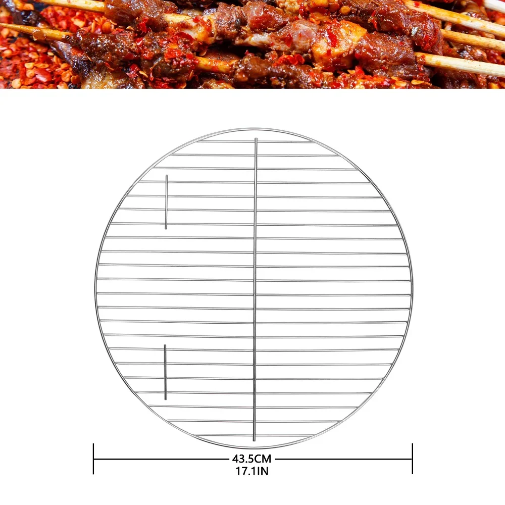 High Heat Charcoal Fire Chromed Round Cooking Grates/Cooking Grid Fit for 18.5”/22.5” Kettle Grill Charcoal Grill