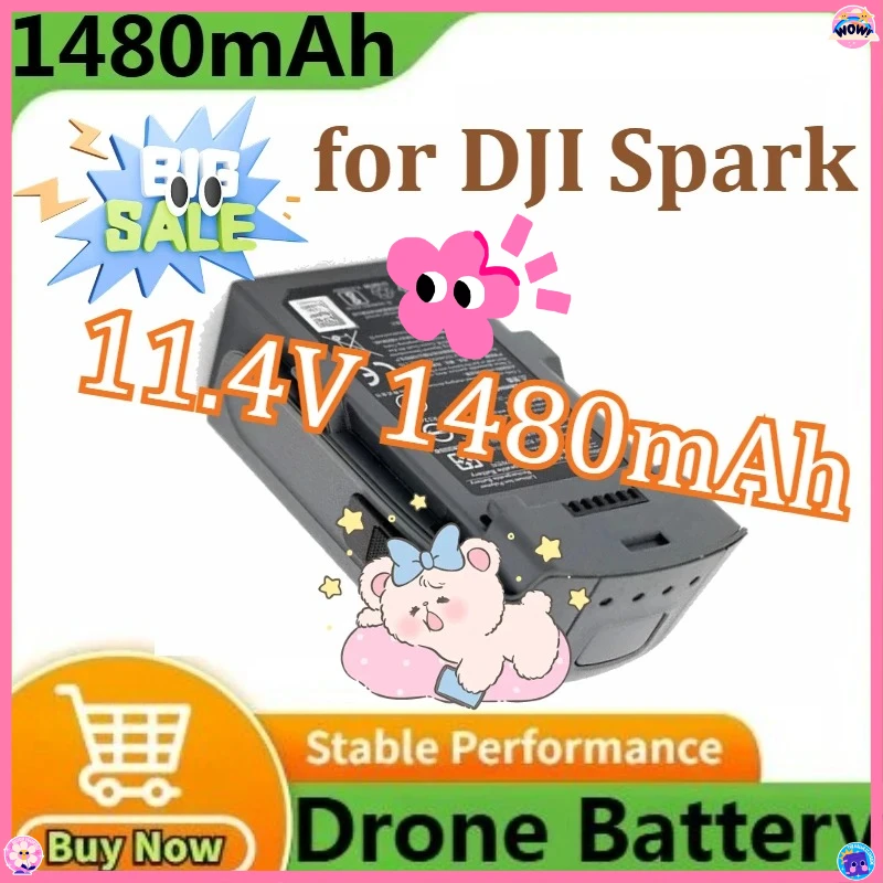 Baterías de Dron de alta calidad recién actualizadas para DJI Spark Drone UAV baterías de repuesto accesorios 11,4 V 1480mAh