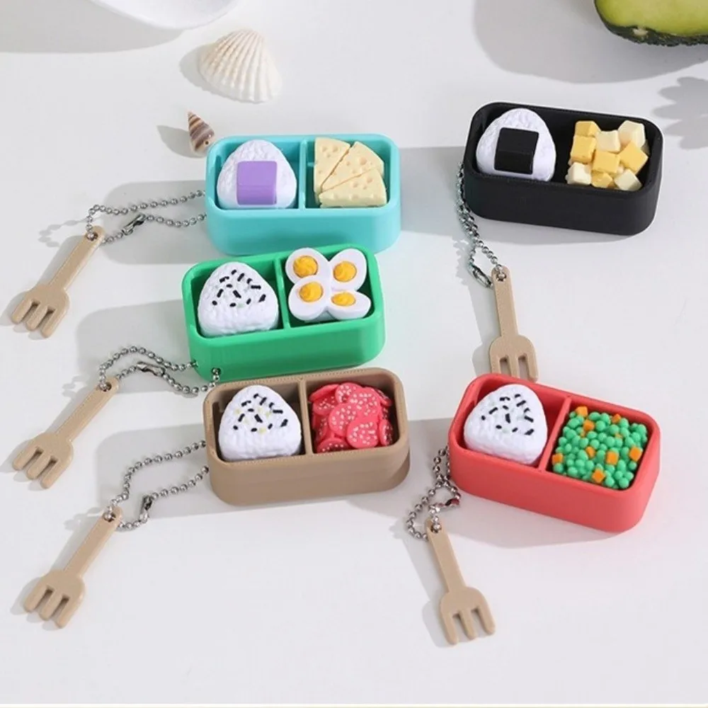 Novelty Japanese Style Sushi Keyboard Keychain Cartoon Creative Fidget Keychain Simulation Food Handbag Charm For Stress Relief