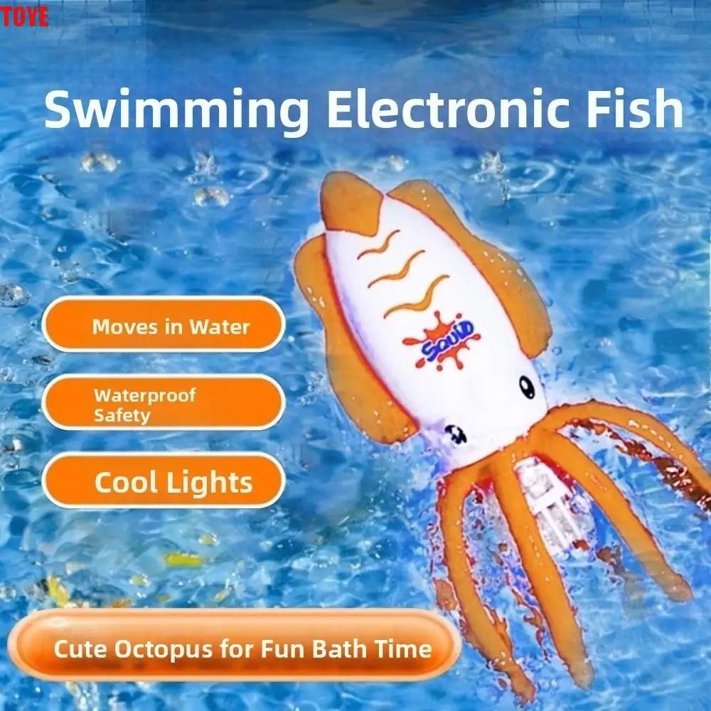 

Simulation Design Electric Squid Toy Anti True Battery Powered Swimming Pool Toy Playing Cartoon Style Squid Interactive Toy