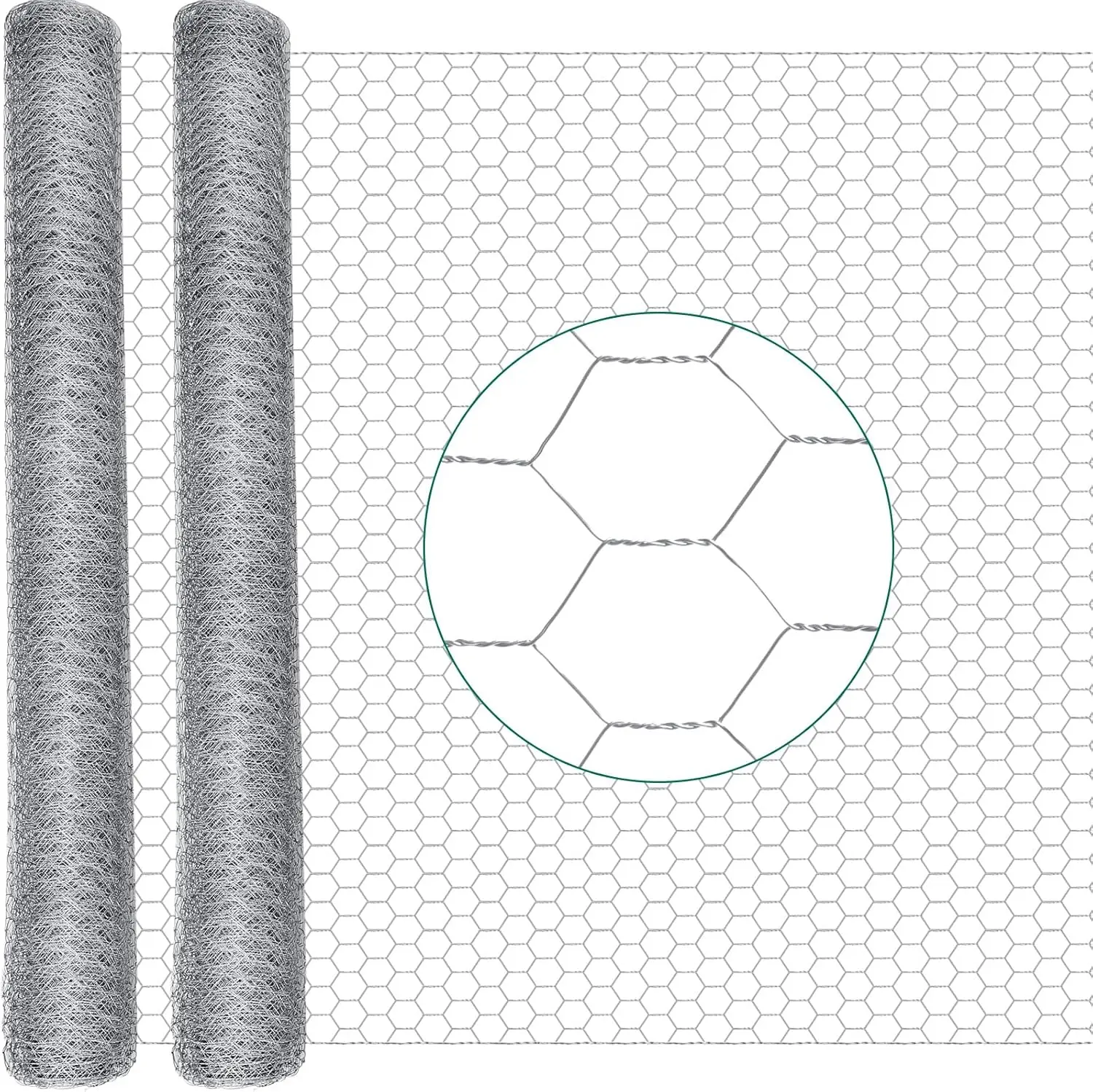 

48 in x 200 ft Chicken Wire Fencing, 1 Inch Hexagonal Galvanized Hardware Cloth for Poultry Coop, Garden, Rabbit Cage