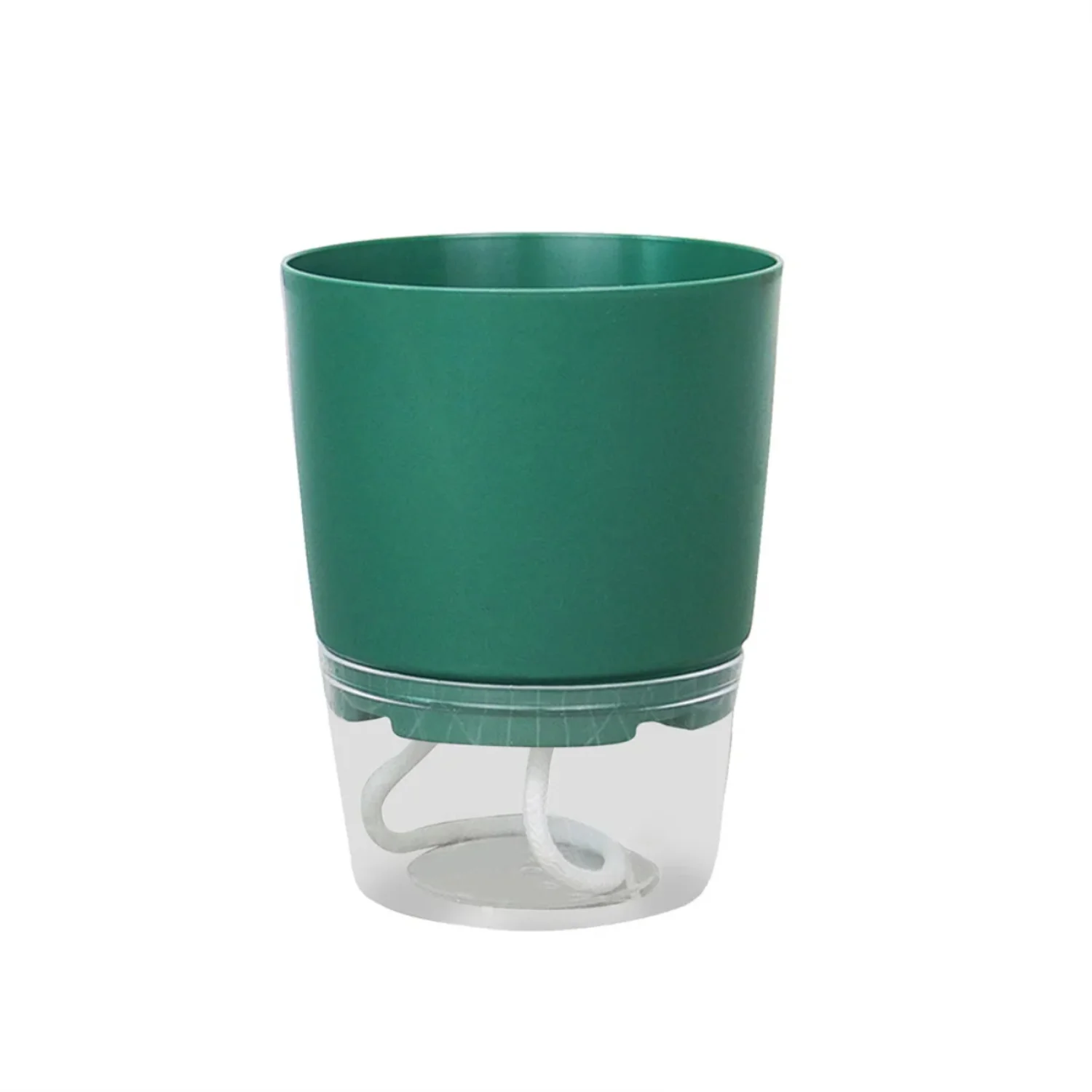 Lazy Hydroponic Flower Pot Automatic Water Absorbing Flowerpot Transparent Double Layer Plastic Resin Self Watering Plant Office