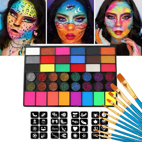 42 Color UV Neon Face Paint Set