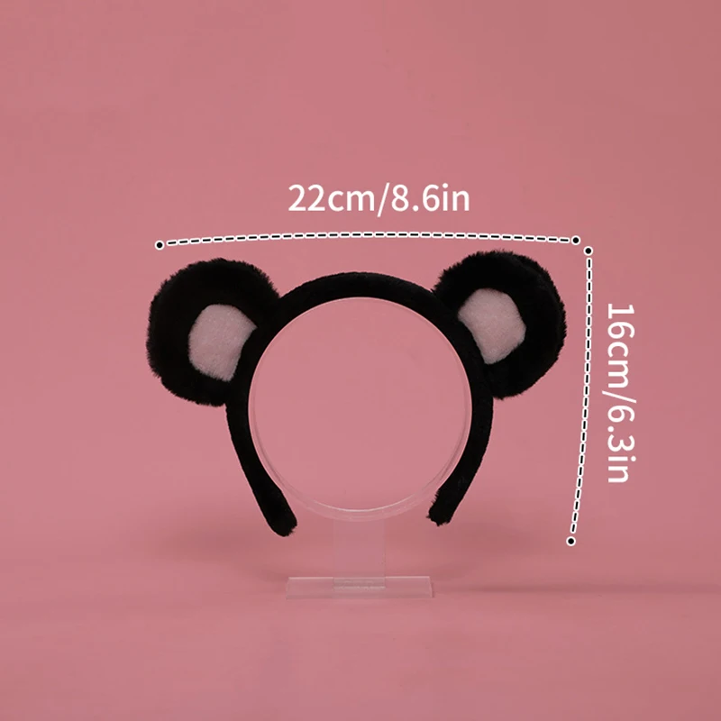 Cute Bear Ear Hair Hoop Headband para Mulheres e Meninas, Furry Plush Animal Band, Anime Cosplay Headwear, Acessórios para Cabelo