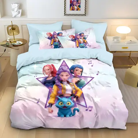 3D Print Girl Fans kp op Duvet Cover Pillowcase W onder-Girls Bedding Set Twin Full Size Home Bedroom Decor for Youth 2/3pcs
