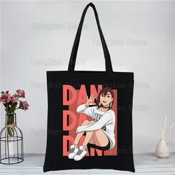 Dandadan Okarun Japanese Anime Fashion Handbag Canvas Bag Tote Ladies Casual Shoulder Bag Reusable Shopping Bags Black