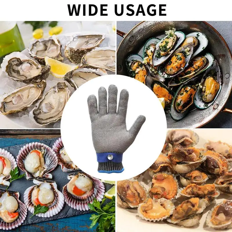 Luvas à prova de corte cozinha fio doméstico luvas de metal resistente ao corte multiuso respirável peixe ostra shucking ferramenta com