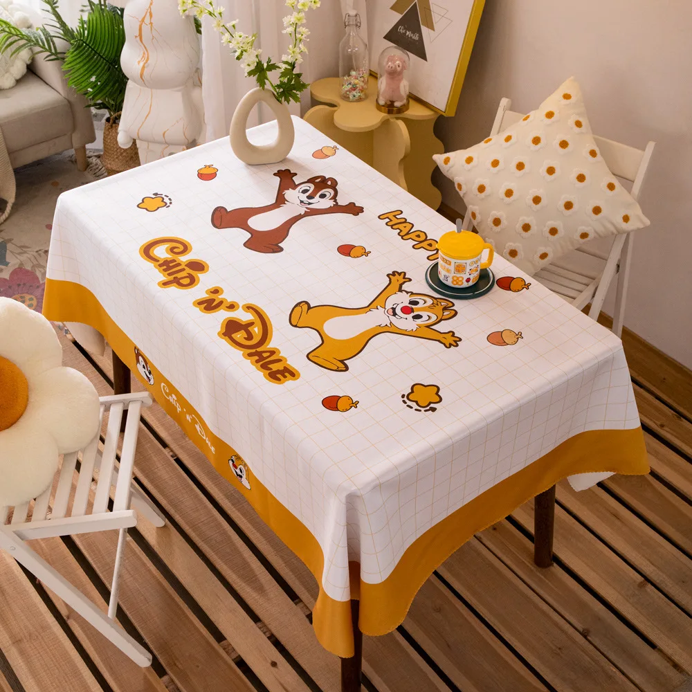 Cartoon Disney Chip and Dale Children's Desk Tablecloth Student Computer Tablecloth Large Dining Table Cloth  Coffee Table