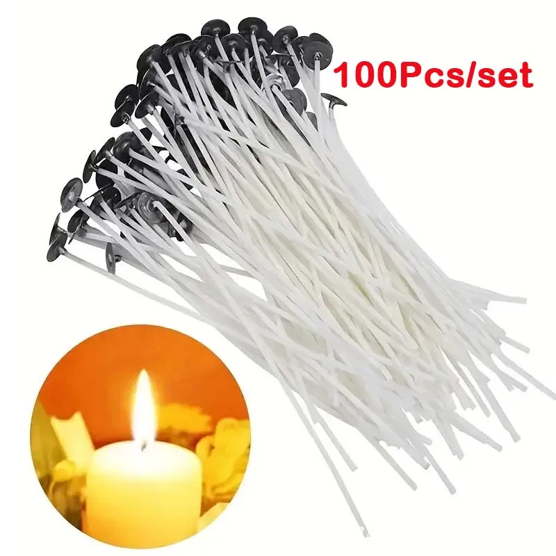 100 Teile/satz Rauchfreie Kerze Dochte Soja wachs Reine Baumwolle Kern DIY Kerze, Der Vorgewachste Docht Für Party Liefert
