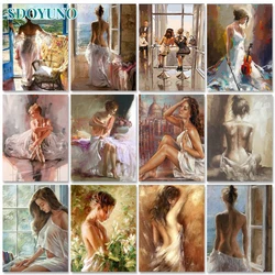 SDOYUNO Sexy woman Diy Frame Painting By Numbers Portrait Modern Picture By Numbers Kits Handiwork Art Painting Decor