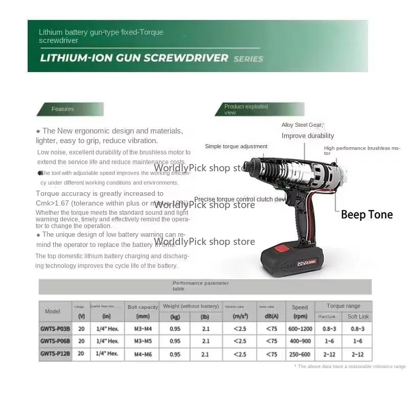 Электрический регулируемый динамометрический ключ сцепления с литиевой батареей, поддержка OEM, отвертка с фиксированным крутящим моментом, ударная дрель, тип инструмента