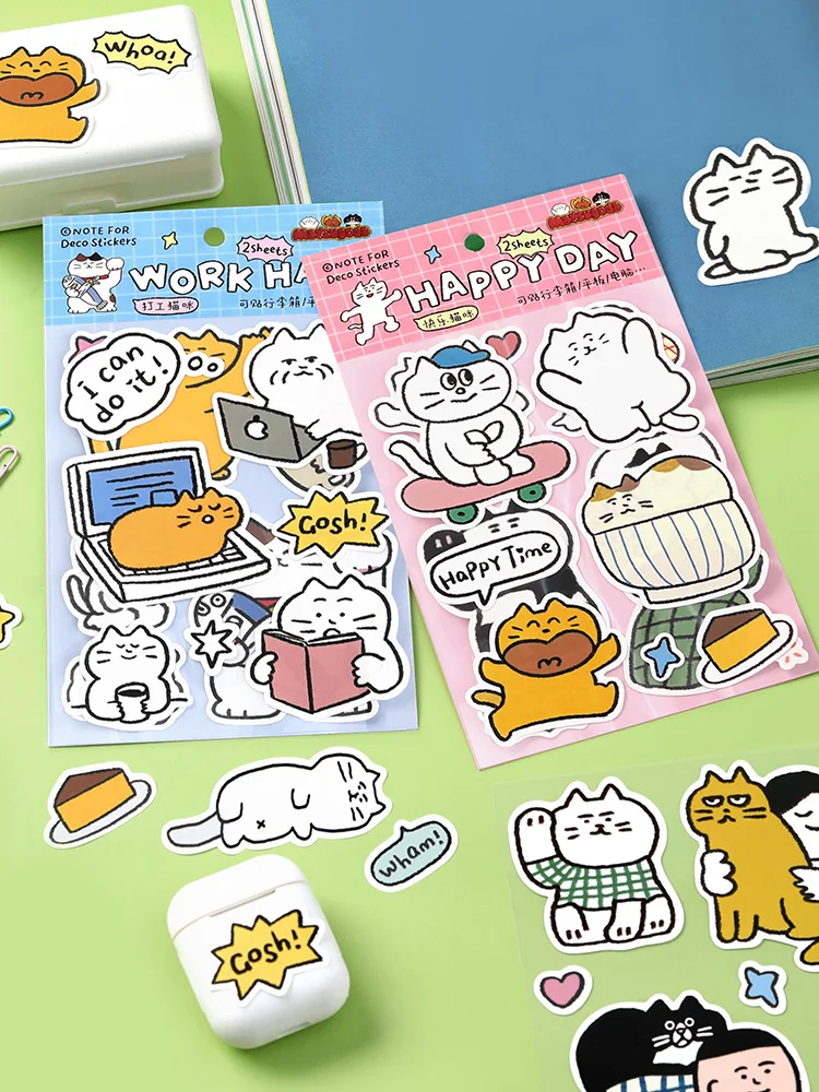 Korean Artist Cute Cartoon Suitcase Adhesive Stickers Big Size Cutting Die Paper Stationery Craft Supplies DIY Hobby Sticker