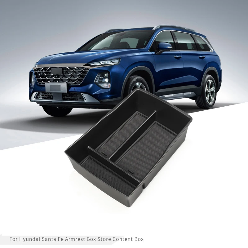 

Оригинальный подлокотник для центральной консоли автомобиля, ящик для хранения для Hyundai Santa Fe 2023, внутренний центральный органайзер, контейнер, лоток, аксессуары